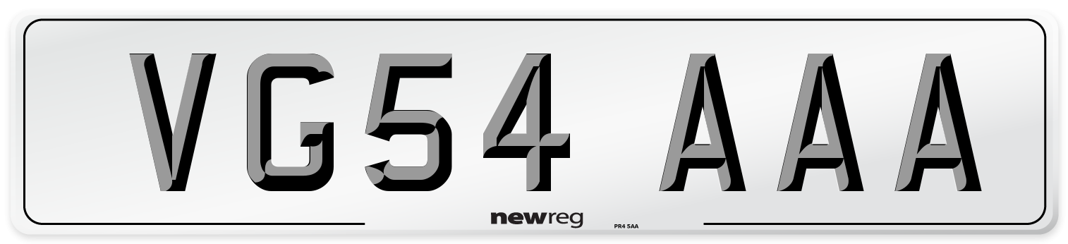VG54 AAA Number Plate from New Reg